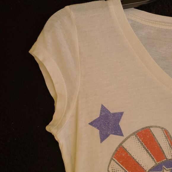 Disney Womens T-Shirt White Size XS 100% Cotton Mickey Patriotic Pullover - Picture 7 of 12